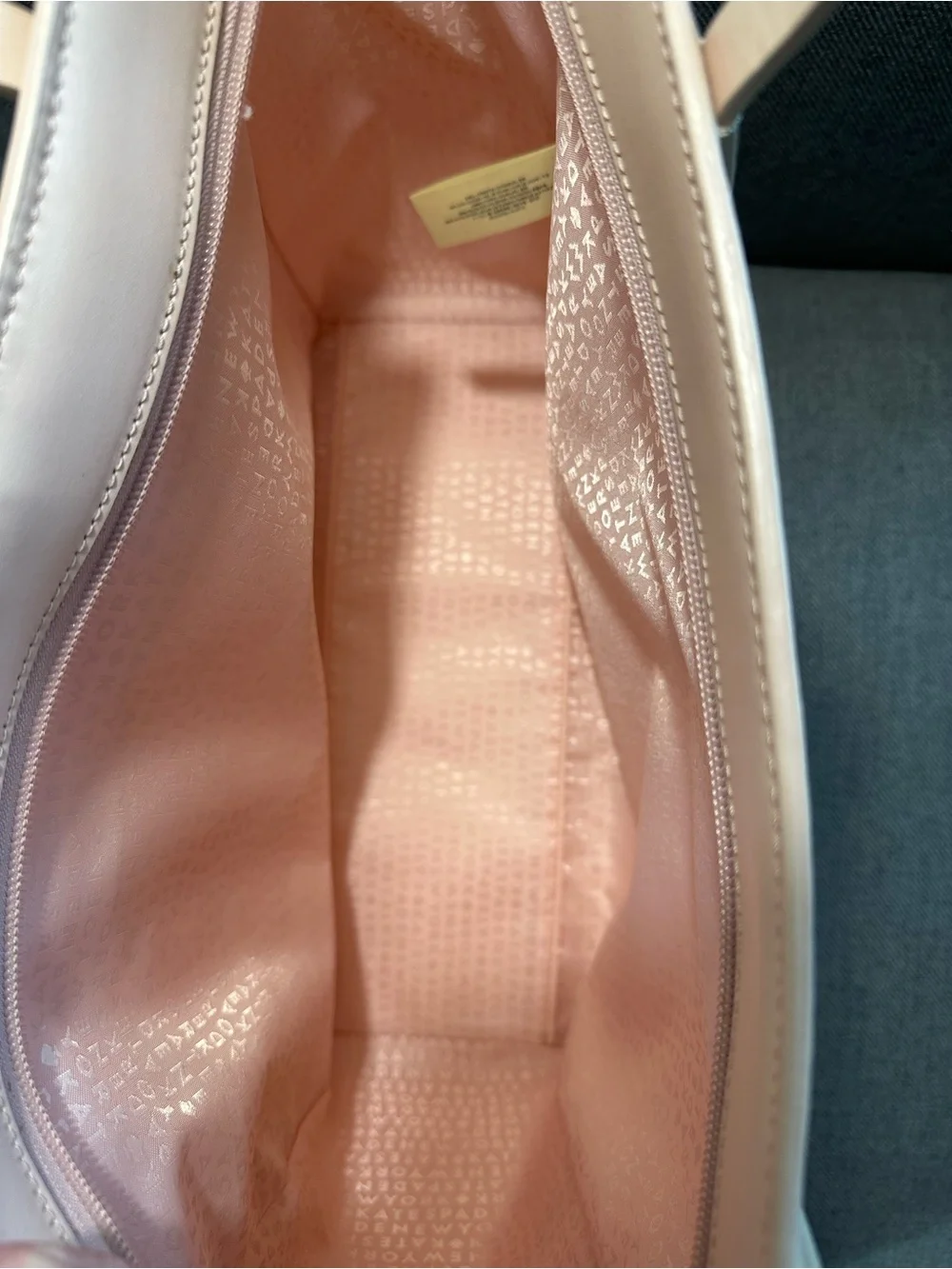 kate spade Pale Pink Leather Tote with Gold Logo
